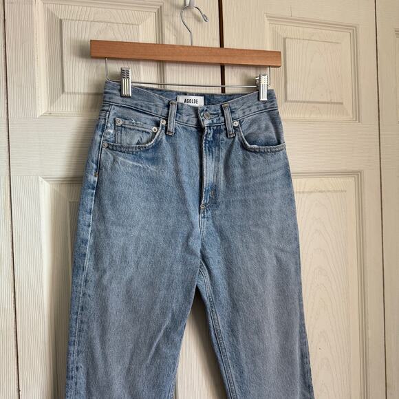 Agolde Straight Jeans size 23 Medium Wash High Rise denim classic quiet luxury - Picture 4 of 5
